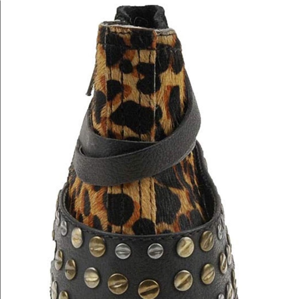 Naughty Monkey Strappy Black & Leopard Booties 8 - Picture 6 of 8